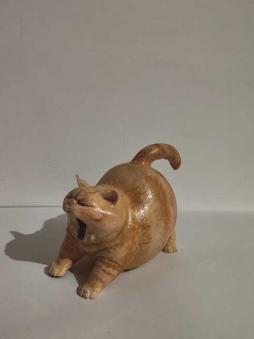 gattino grassoccio stampato in 3d e colorato a mano
